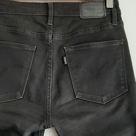 LEVI'S 721 High Rise Skinny Black Jeans Pants Neutral Sz 26 Flawed - Picture 13 of 16